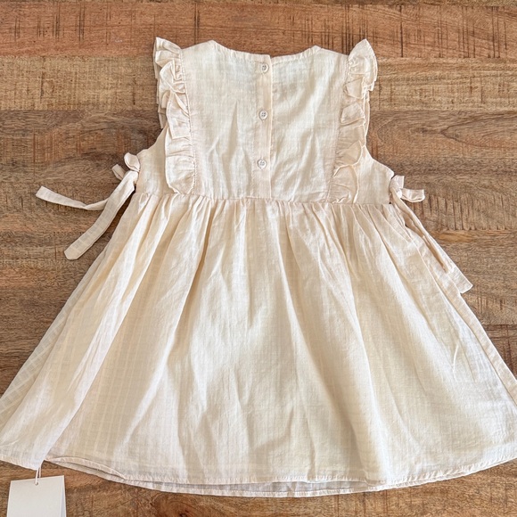 Cream Ruffle Kids Dress - Picture 4 of 4